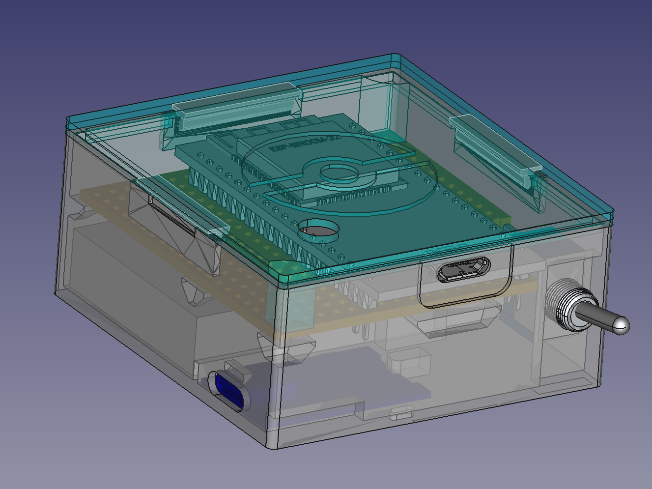 3D model of the gadget in FreeCAD
